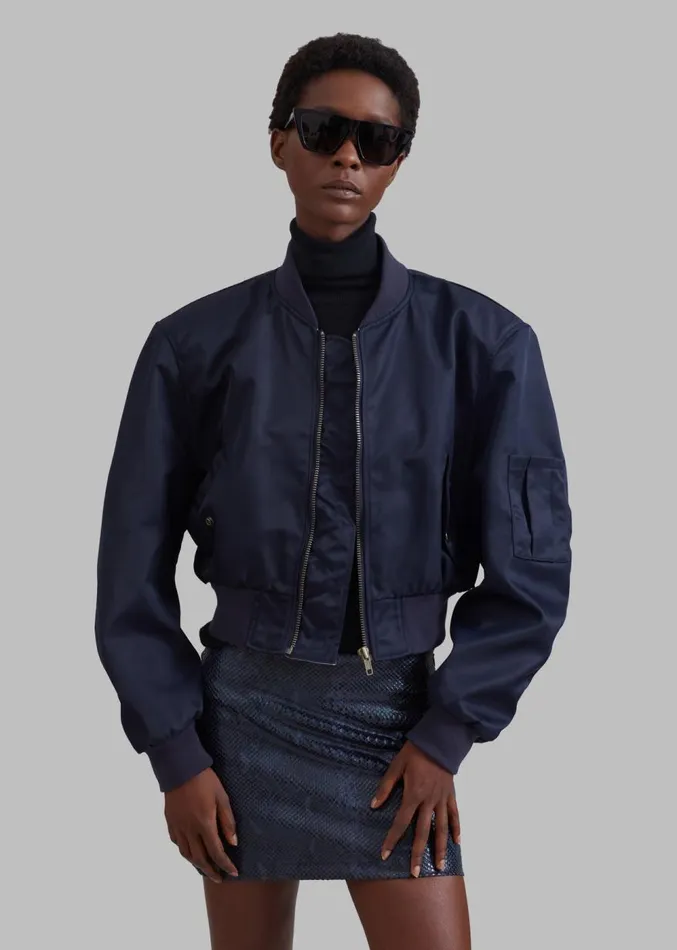 The Frankie Shop Cardiff Padded Bomber 8211 Navy Women Clothing