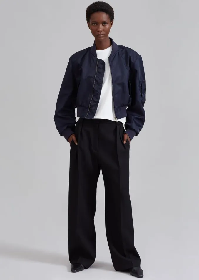 The Frankie Shop Cardiff Padded Bomber 8211 Navy Women Clothing