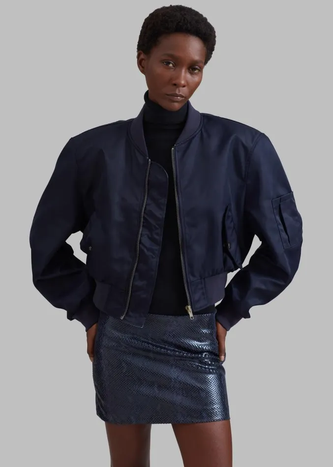 The Frankie Shop Cardiff Padded Bomber 8211 Navy Women Clothing
