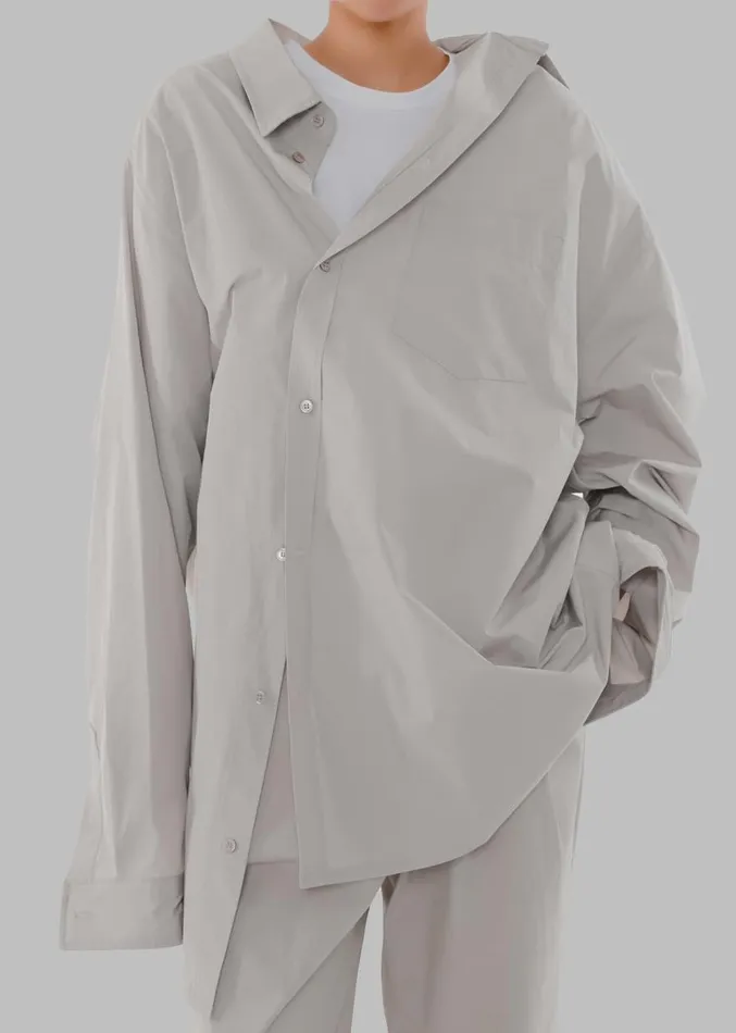 The Frankie Shop Carly Wide Shirt 8211 Taupe Women Tops