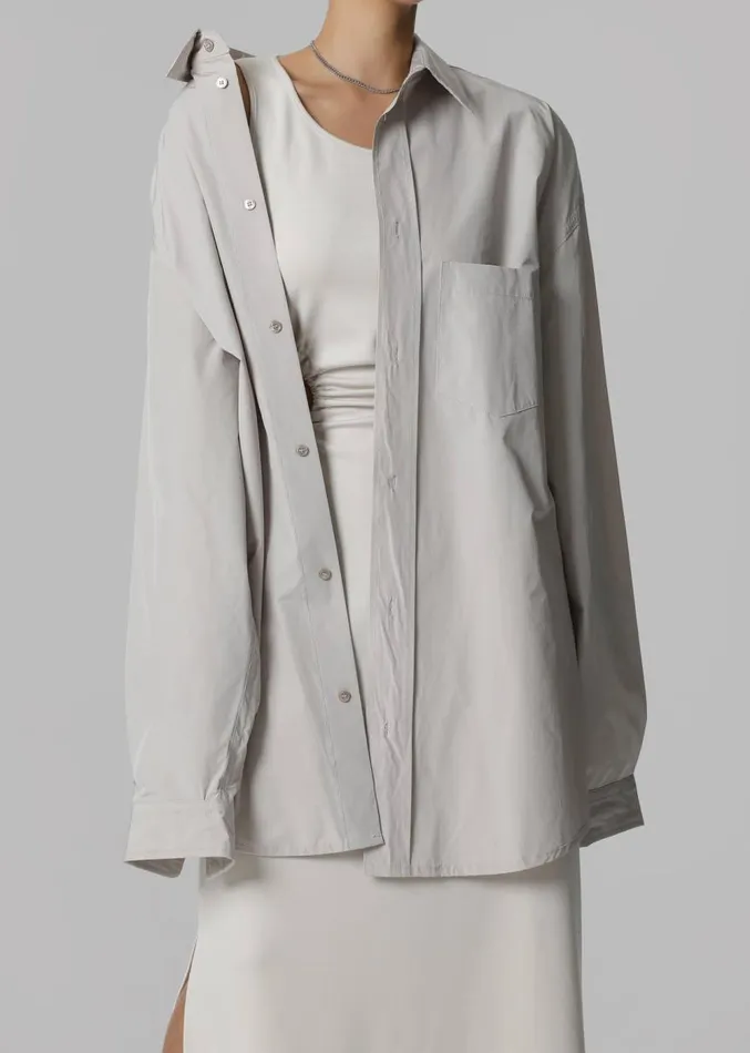 The Frankie Shop Carly Wide Shirt 8211 Taupe Women Tops