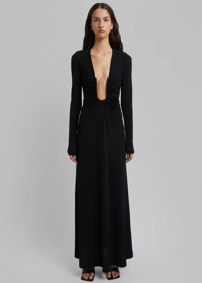 The Frankie Shop Christopher Esber Arced Palm Long Sleeve Dress 8211 Black Women Dresses The Frankie Shop Christopher Esber Arced Palm Long Sleeve Dress 8211 Black Women Dresses