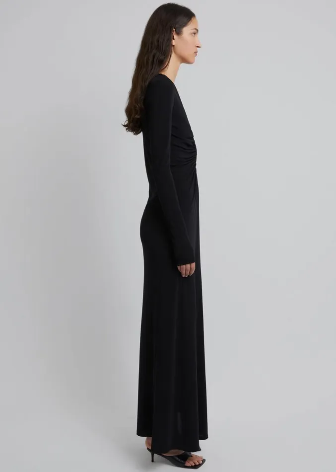 The Frankie Shop Christopher Esber Arced Palm Long Sleeve Dress 8211 Black Women Dresses