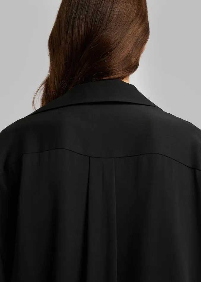 The Frankie Shop Christopher Esber Aulenti Micro Shirt Dress 8211 Black Women Dresses