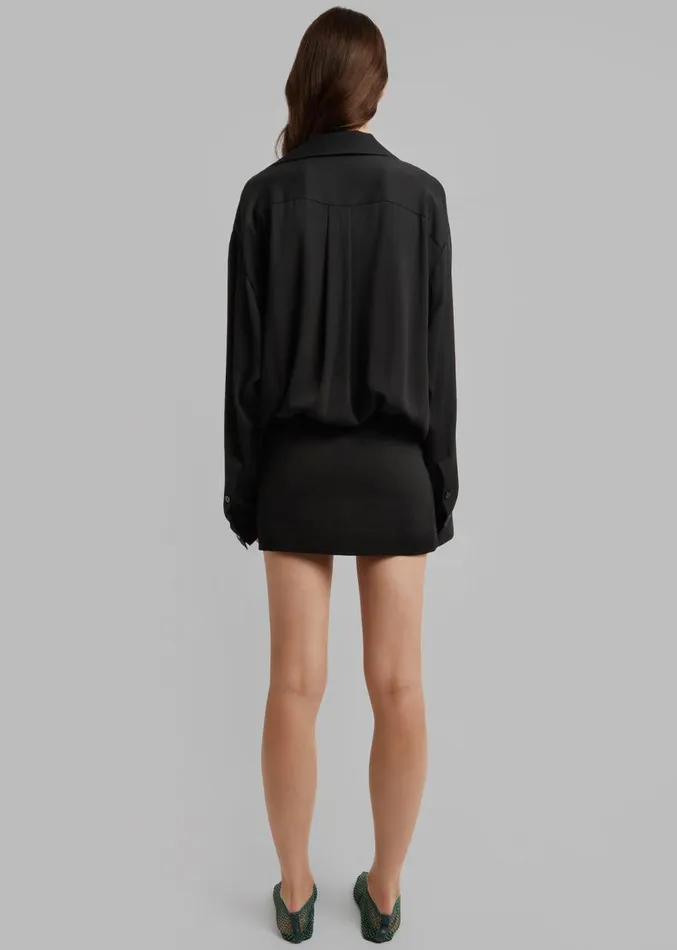 The Frankie Shop Christopher Esber Aulenti Micro Shirt Dress 8211 Black Women Dresses
