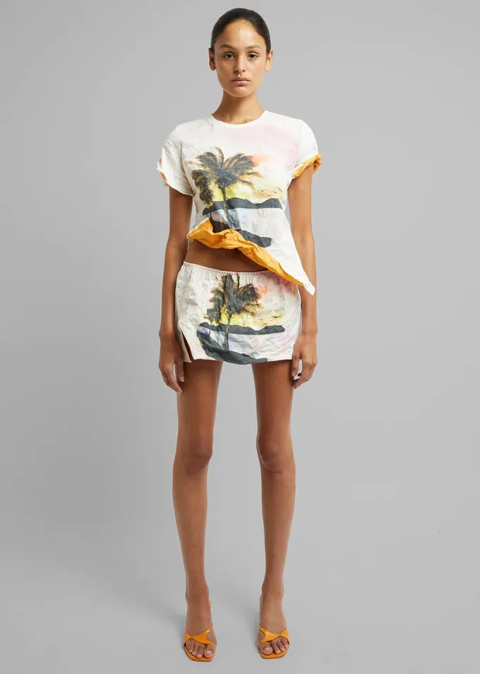 The Frankie Shop Christopher Esber Lost Souvenir Crushed Tee 8211 Lost Souvenir Print Women Clothing