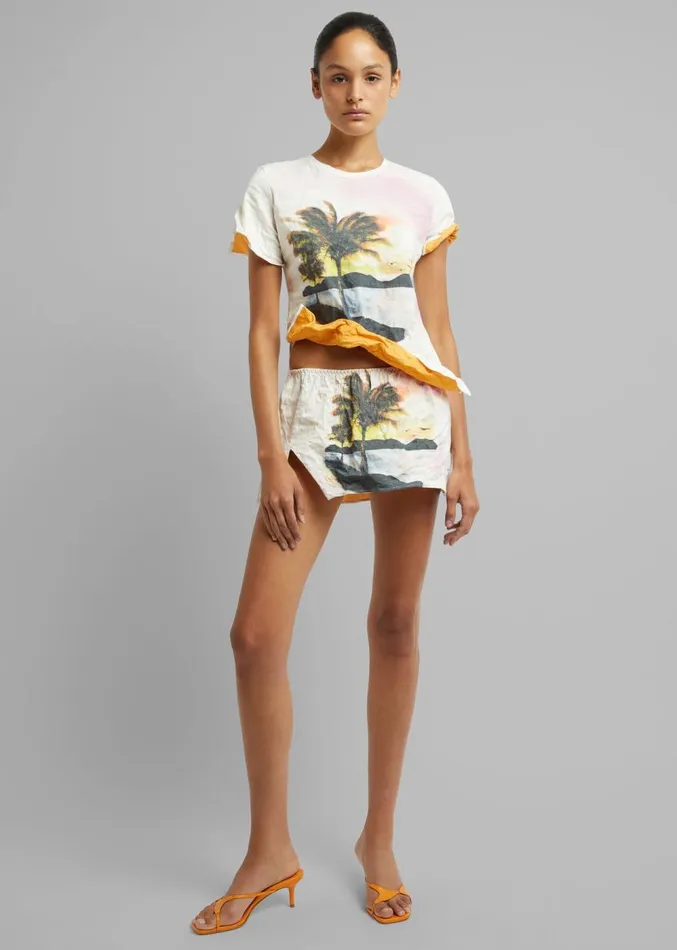 The Frankie Shop Christopher Esber Lost Souvenir Crushed Tee 8211 Lost Souvenir Print Women Clothing