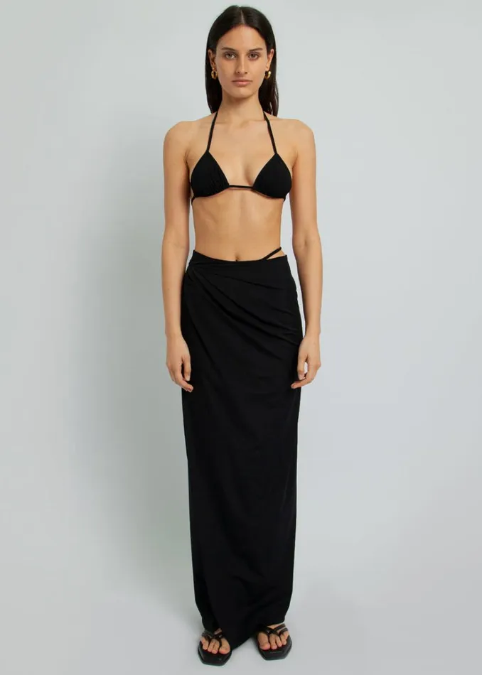 The Frankie Shop Christopher Esber Ruched Underbust Bikini Top 8211 Black Women Swimwear