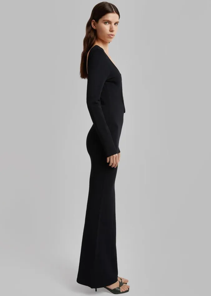 The Frankie Shop Christopher Esber Salacia Wire Long Sleeve Dress 8211 Black Women Dresses