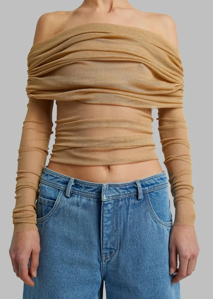 The Frankie Shop Christopher Esber Veiled Top 8211 Tannin Women Clothing