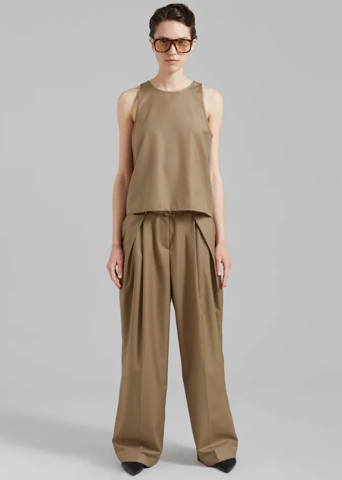 The Frankie Shop Clay Sleeveless Top 8211 Desert Taupe Women Clothing