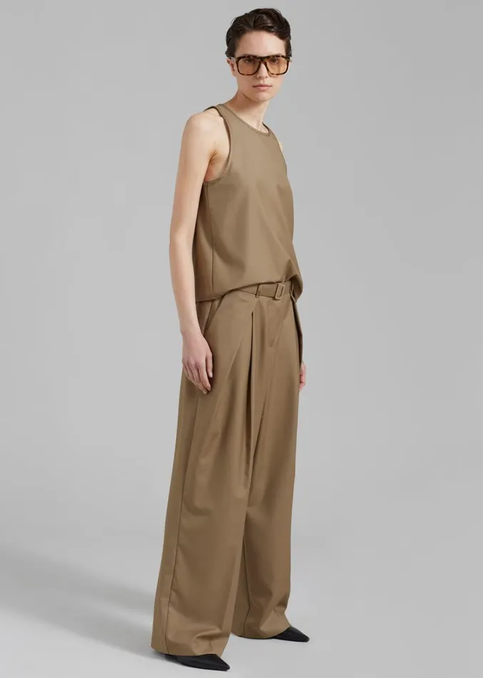 The Frankie Shop Clay Sleeveless Top 8211 Desert Taupe Women Clothing