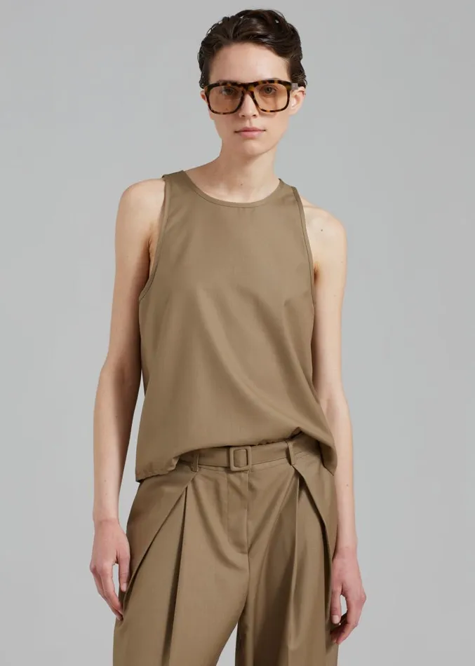 The Frankie Shop Clay Sleeveless Top 8211 Desert Taupe Women Clothing