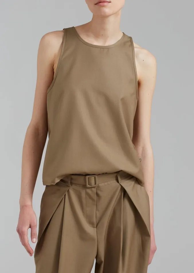 The Frankie Shop Clay Sleeveless Top 8211 Desert Taupe Women Clothing