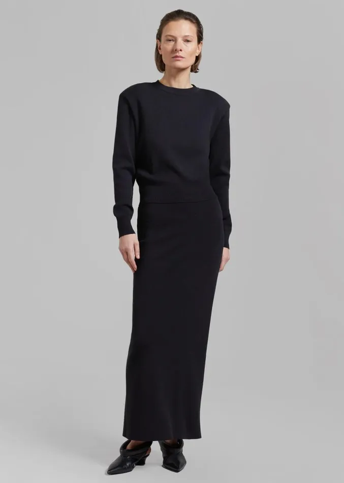 The Frankie Shop Clover Knit Skirt 8211 Black Women Clothing