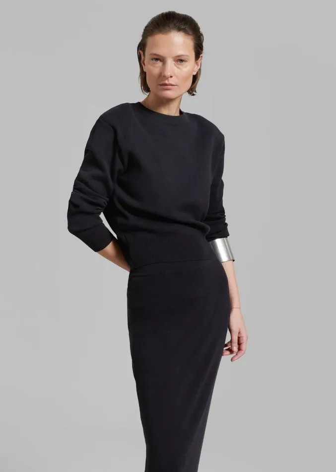 The Frankie Shop Clover Padded Knit Top 8211 Black Women Clothing