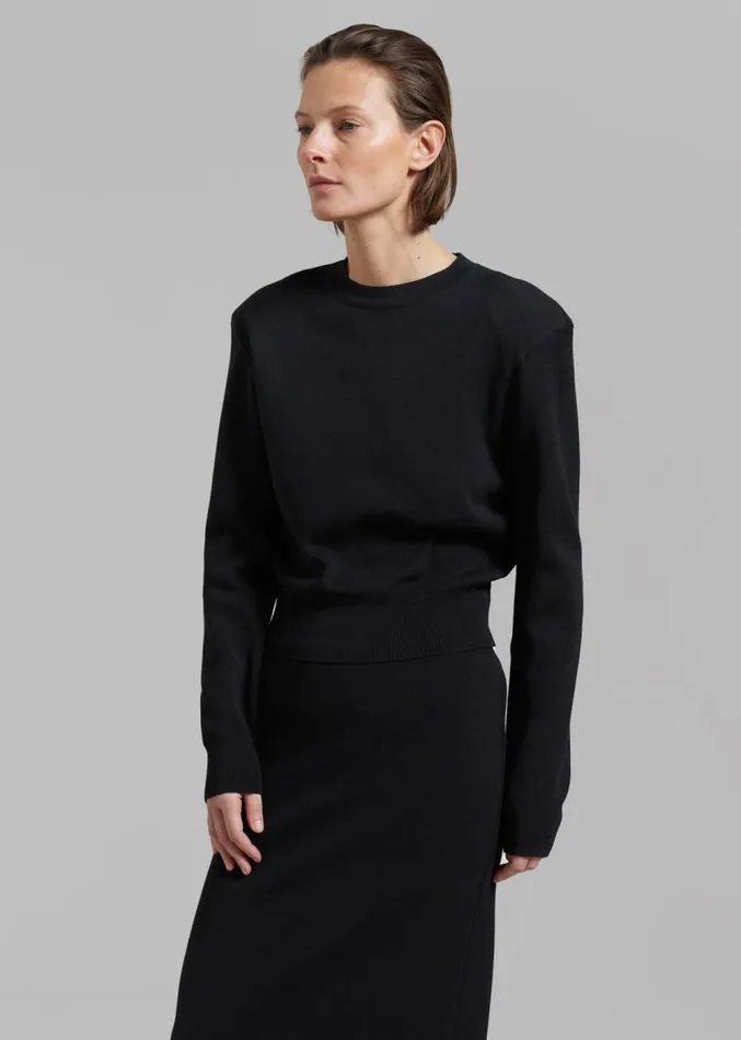 The Frankie Shop Clover Padded Knit Top 8211 Black Women Clothing