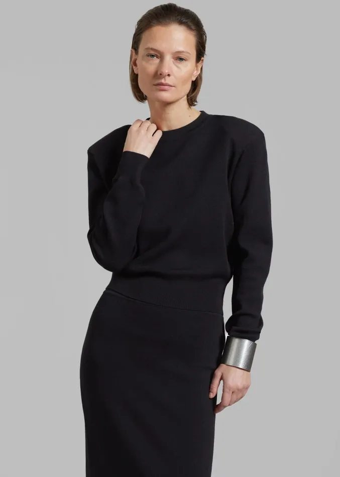 The Frankie Shop Clover Padded Knit Top 8211 Black Women Clothing