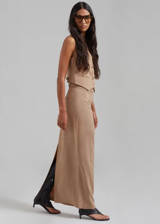 The Frankie Shop Cornelia Maxi Skirt 8211 Brown Women Clothing