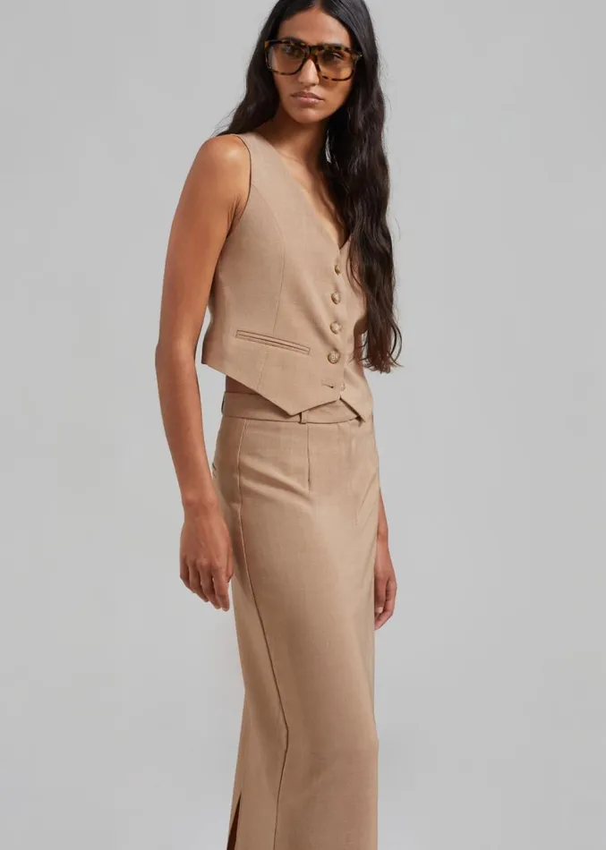 The Frankie Shop Cornelia Maxi Skirt 8211 Brown Women Clothing