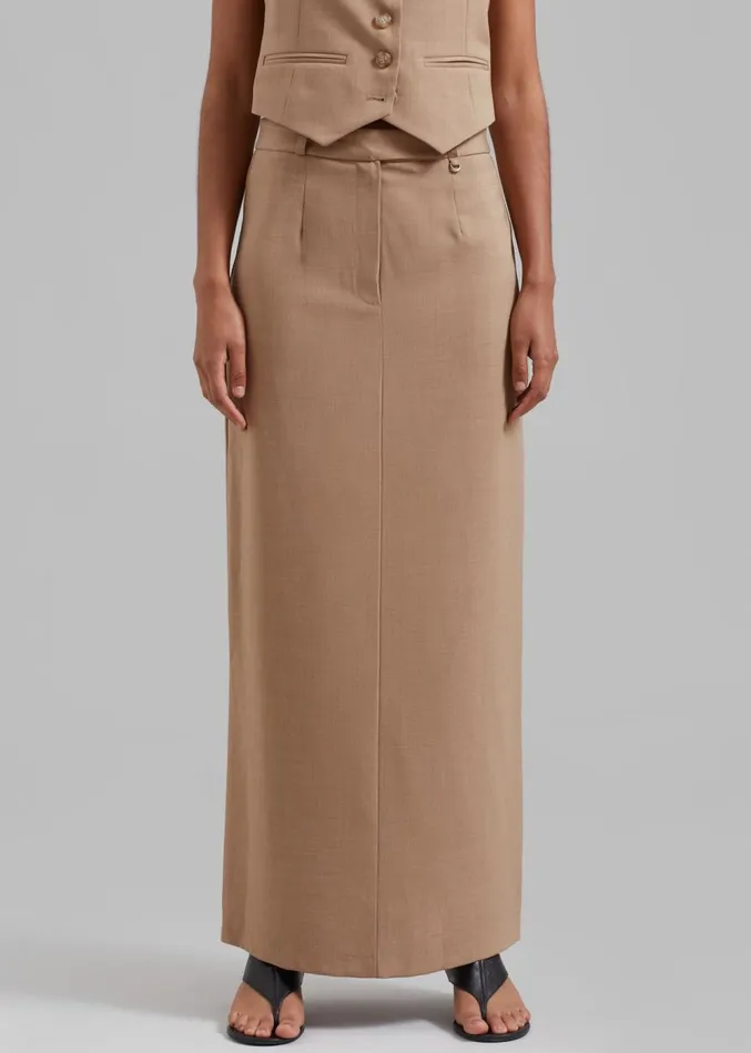 The Frankie Shop Cornelia Maxi Skirt 8211 Brown Women Clothing