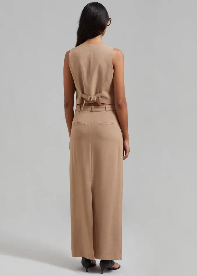 The Frankie Shop Cornelia Maxi Skirt 8211 Brown Women Clothing