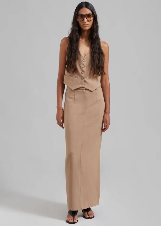 The Frankie Shop Cornelia Maxi Skirt 8211 Brown Women Clothing