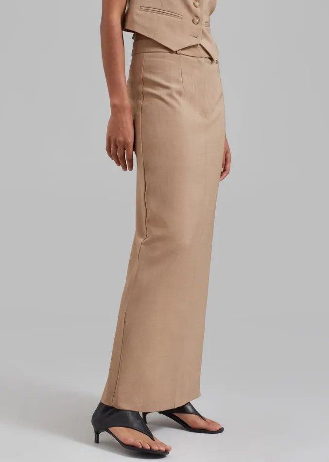 The Frankie Shop Cornelia Maxi Skirt 8211 Brown Women Clothing