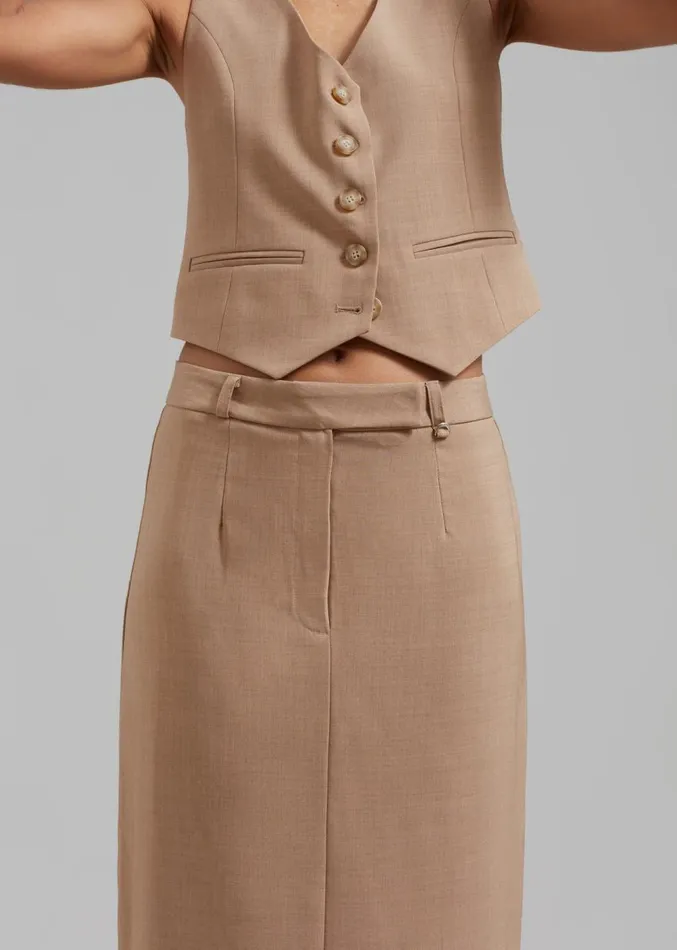 The Frankie Shop Cornelia Maxi Skirt 8211 Brown Women Clothing