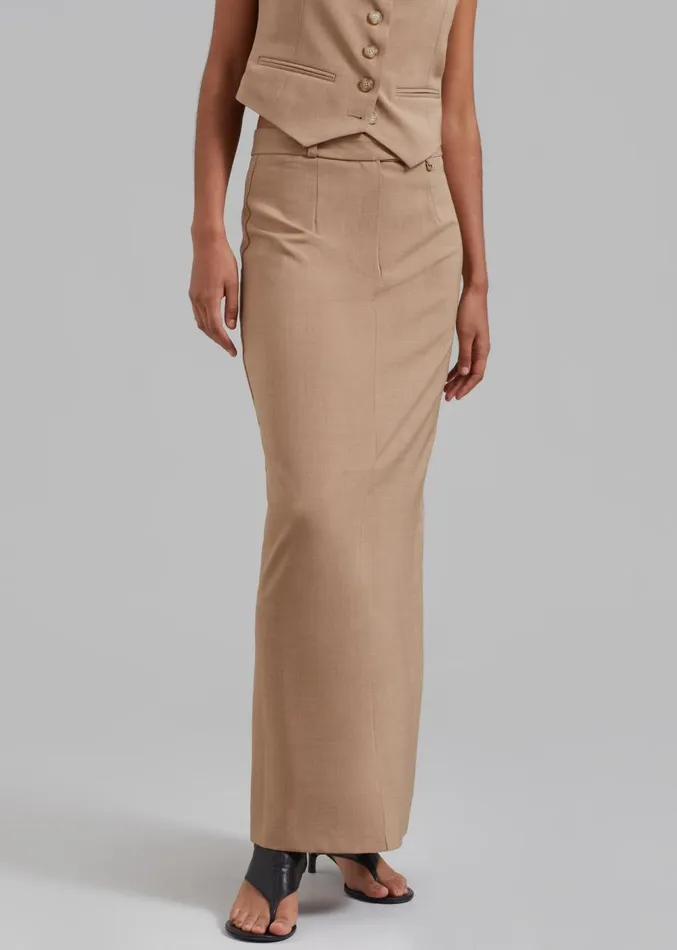The Frankie Shop Cornelia Maxi Skirt 8211 Brown Women Clothing