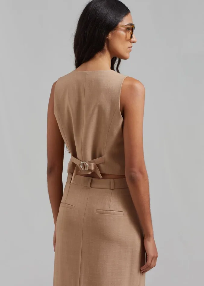 The Frankie Shop Cornelia Vest 8211 Brown Women Clothing