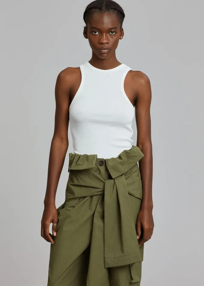 The Frankie Shop Corsy Ribbed Tank 8211 Optic White Women Loungewear