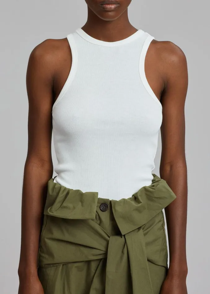 The Frankie Shop Corsy Ribbed Tank 8211 Optic White Women Loungewear