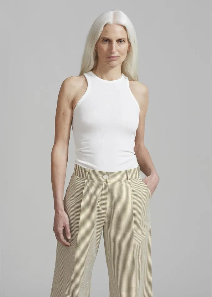 The Frankie Shop Corsy Ribbed Tank 8211 Optic White Women Loungewear