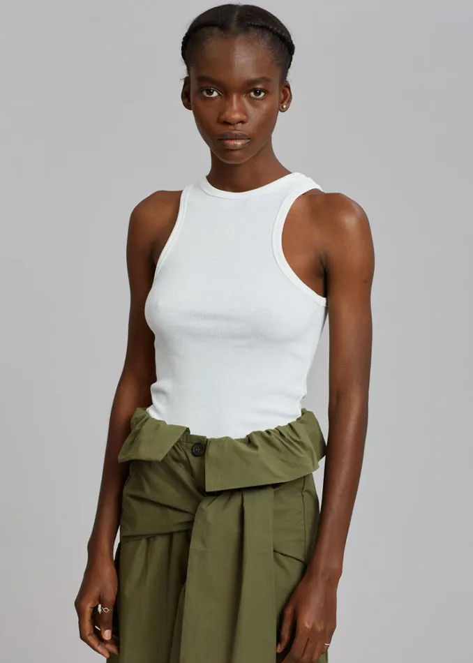 The Frankie Shop Corsy Ribbed Tank 8211 Optic White Women Loungewear