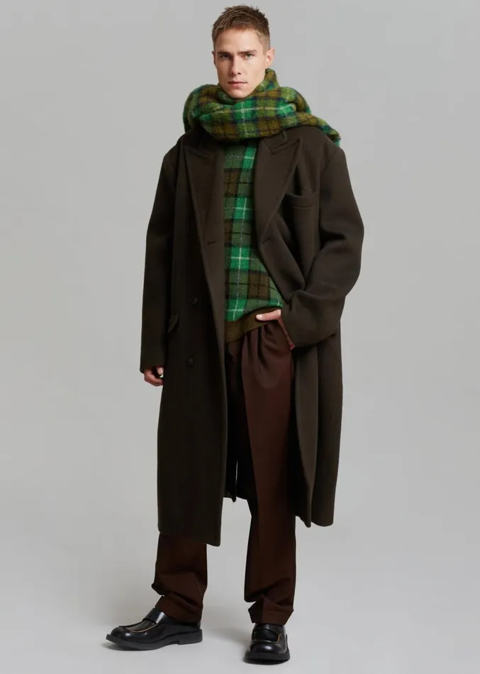 The Frankie Shop Curtis Oversized Coat 8211 Dark Brown Men Outerwear