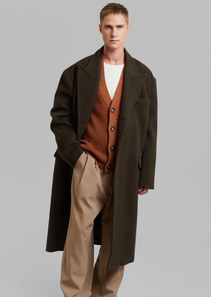 The Frankie Shop Curtis Oversized Coat 8211 Dark Brown Men Outerwear