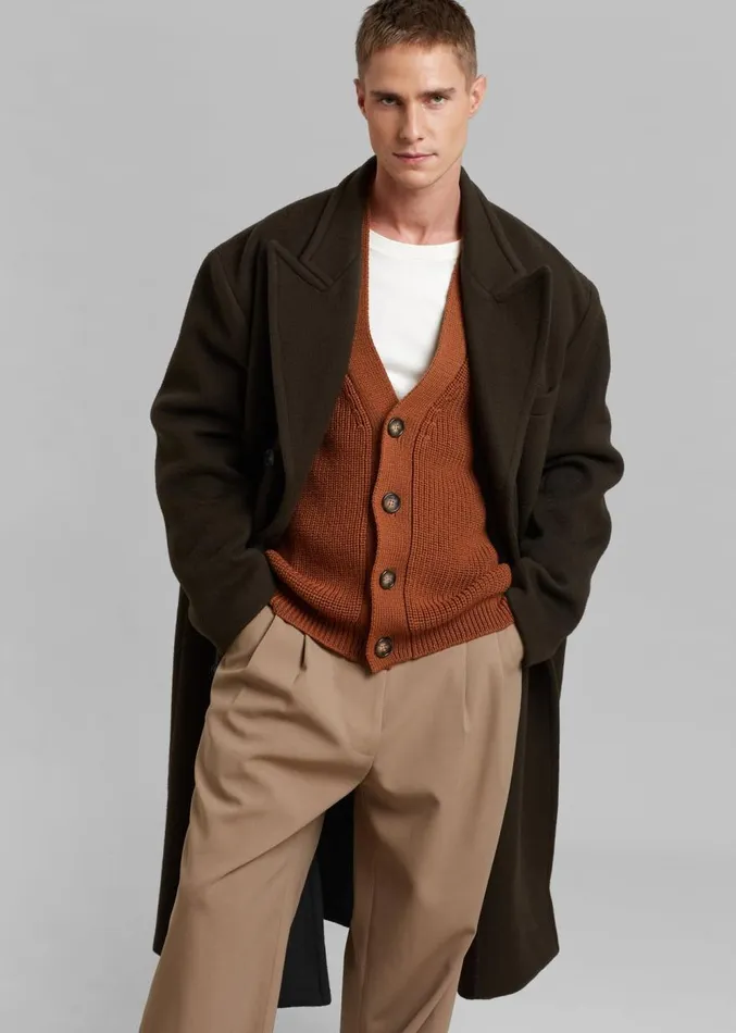 The Frankie Shop Curtis Oversized Coat 8211 Dark Brown Men Outerwear