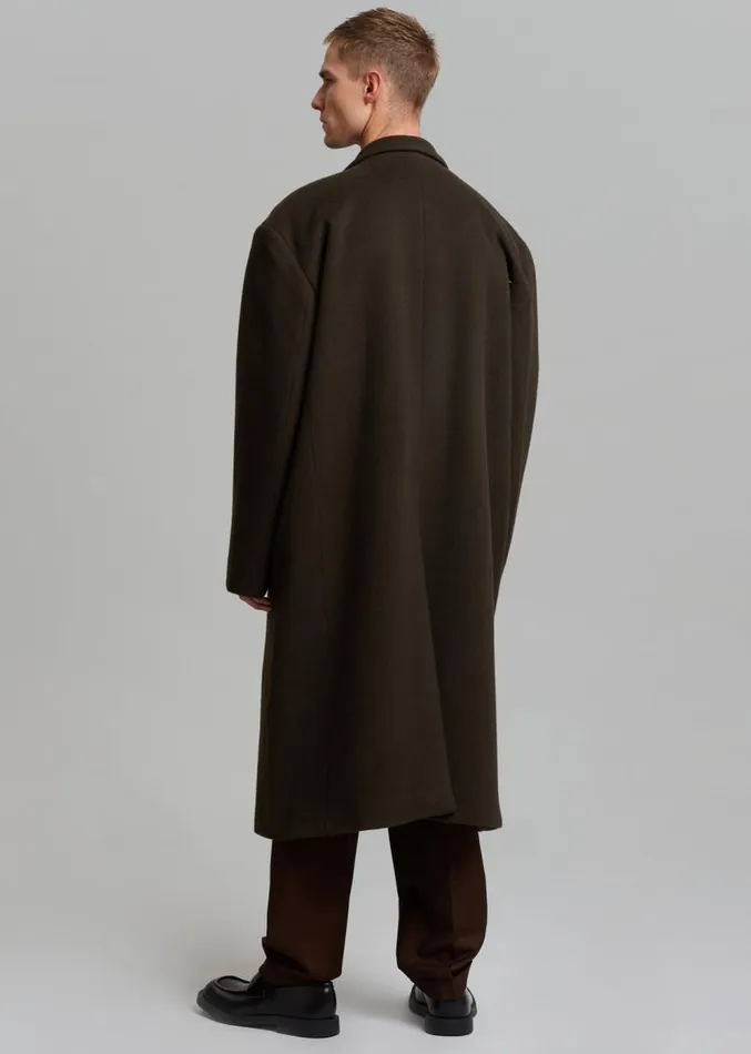 The Frankie Shop Curtis Oversized Coat 8211 Dark Brown Men Outerwear