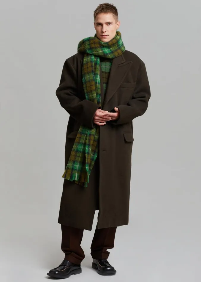 The Frankie Shop Curtis Oversized Coat 8211 Dark Brown Men Outerwear