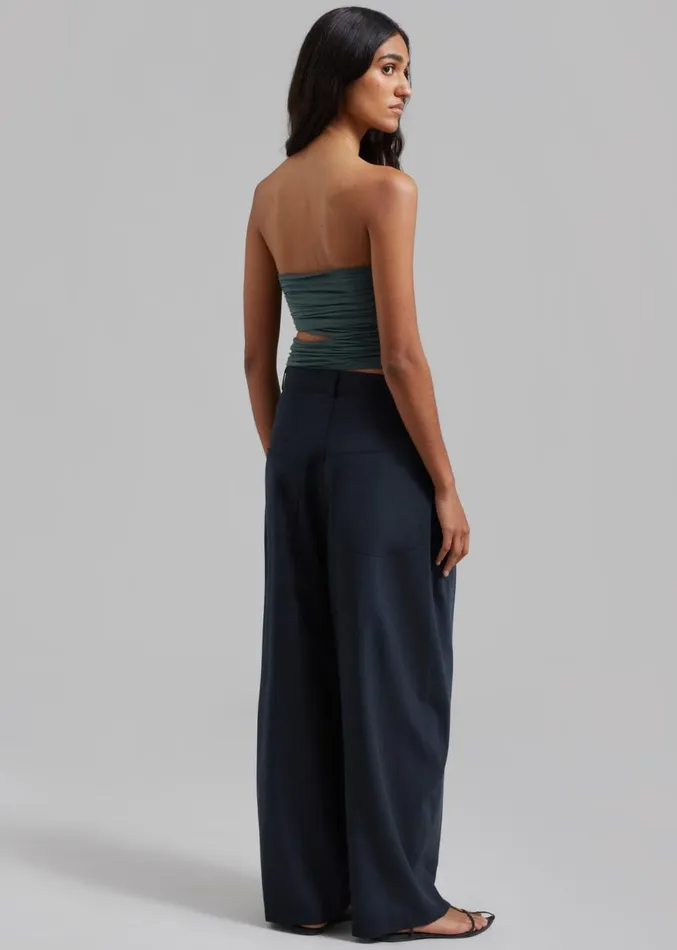 The Frankie Shop Dani Wide Pants 8211 Navy Women Clothing