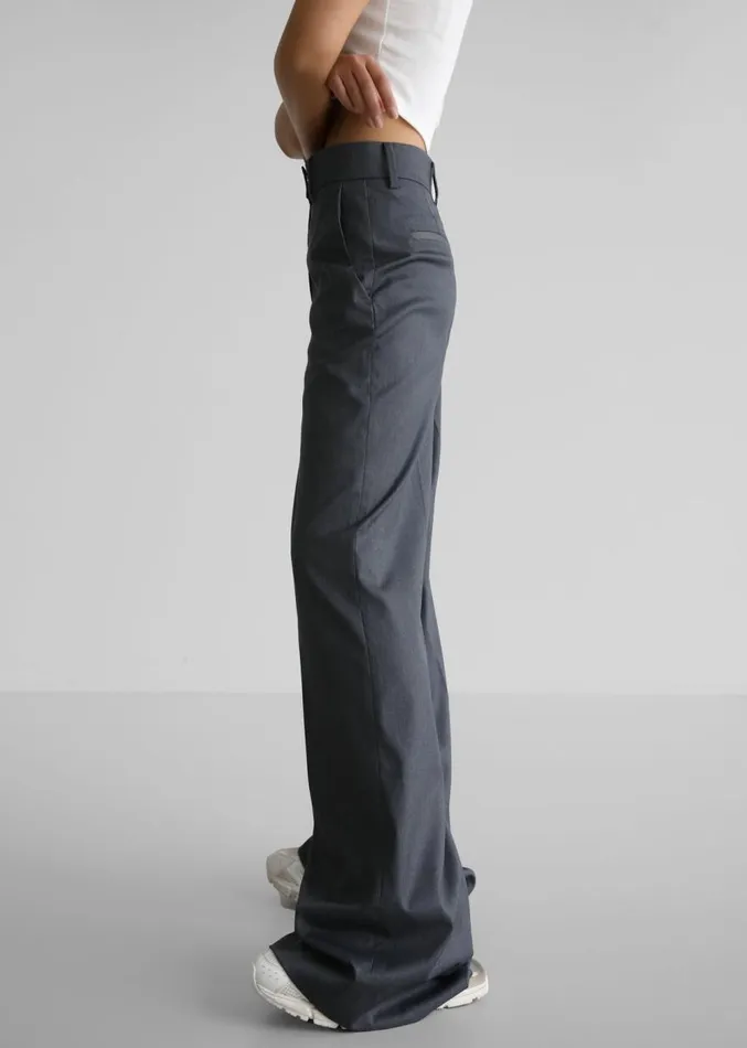 The Frankie Shop Daphne Wide Trousers 8211 Dark Grey Women Clothing