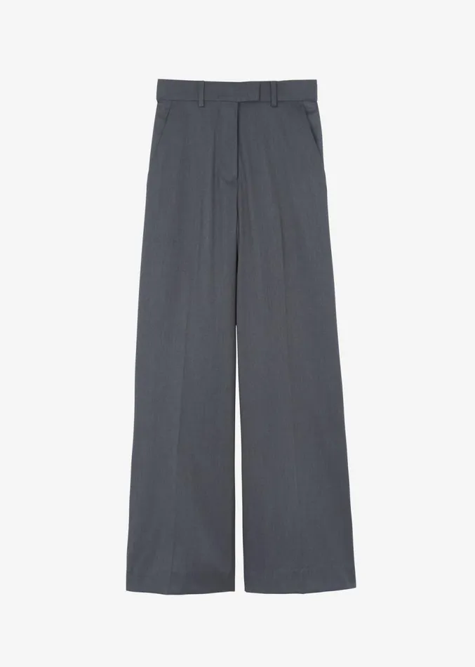 The Frankie Shop Daphne Wide Trousers 8211 Dark Grey Women Clothing