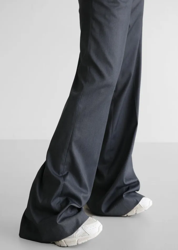 The Frankie Shop Daphne Wide Trousers 8211 Dark Grey Women Clothing