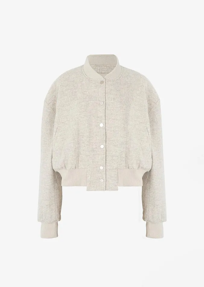 The Frankie Shop Debbie Wool Bomber 8211 Taupe Melange Women Outerwear