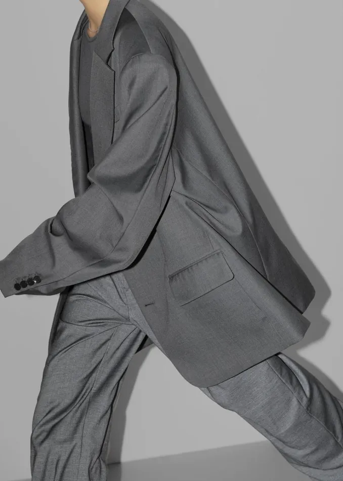 The Frankie Shop Dee Maxi Oversized Blazer 8211 Charcoal Women Clothing