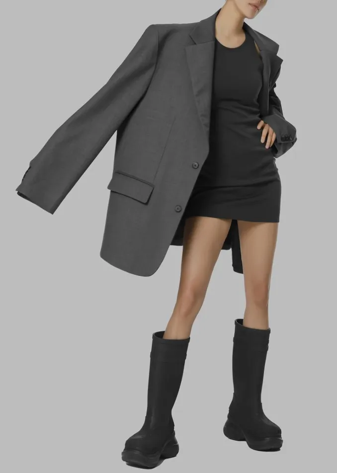 The Frankie Shop Dee Maxi Oversized Blazer 8211 Charcoal Women Clothing