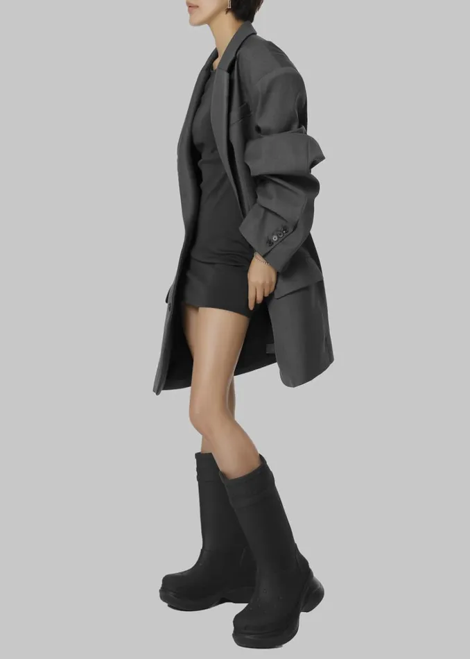 The Frankie Shop Dee Maxi Oversized Blazer 8211 Charcoal Women Clothing