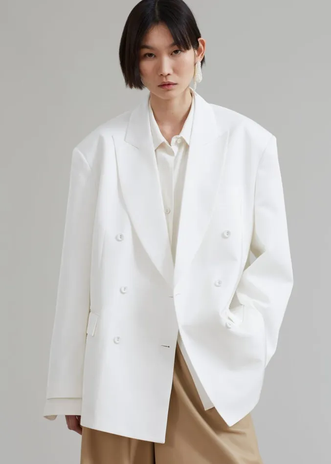 The Frankie Shop Demi Blazer 8211 White Women Suits
