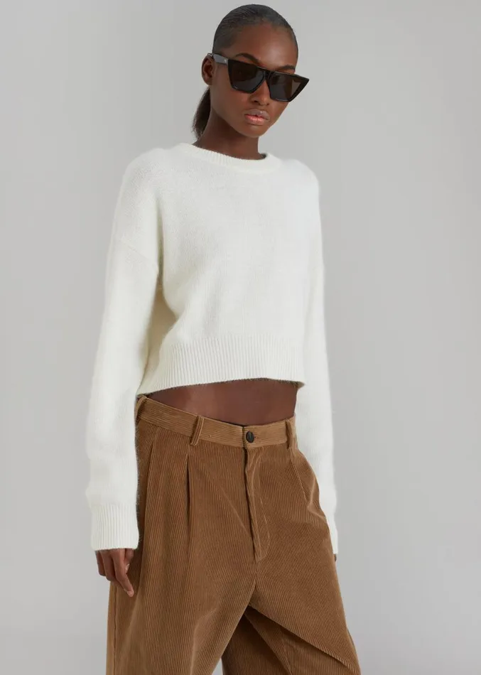 The Frankie Shop Dori Sweater and Scarf Set 8211 Cream Women Knitwear